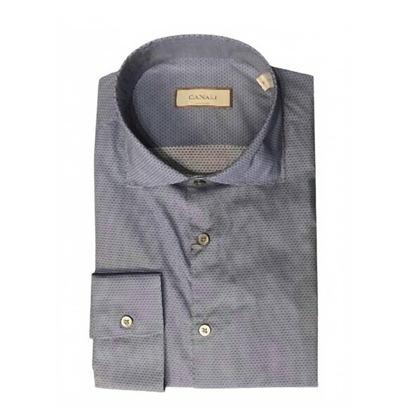 NEW CANALI men's button down shirt in dark blue